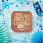 Happy Fall Y'all mit Kaffee und Herbst Blätter Pappteller (Party)