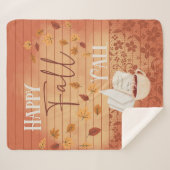 Happy Fall Y'all mit Kaffee und Herbst Blätter Sherpadecke (Vorderseite (Horizontal))