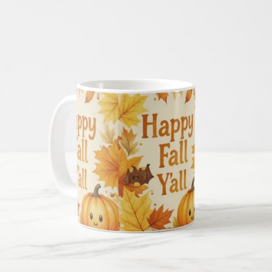 Happy Fall Y'all Mug Kaffeetasse (Vorderseite Links)