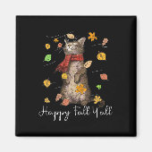 Happy Fall Y'all Niedlich Herbst Katze Kitten Fall Magnet (Vorne)