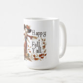 Happy Fall Yall Niedlich Scarecrow und Herbstblätt Kaffeetasse (VorderseiteRechts)