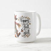 Happy Fall Yall Niedlich Scarecrow und Herbstblätt Kaffeetasse (VorderseiteRechts)