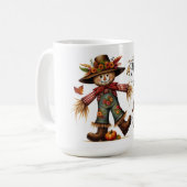 Happy Fall Yall Niedlich Scarecrow und Herbstblätt Kaffeetasse (Vorderseite Links)