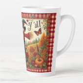 Happy Fall Yall Niedliche Folklore Kunstschätze Milchtasse (Rechts)
