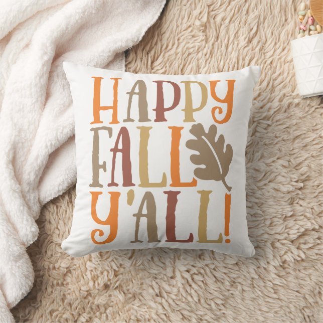 Happy Fall Y'all Niedliches Angebot Sprichwort in  Kissen (Decke)