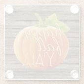 Happy Fall Y'all Orange Pumpkin on Planks Muster Glasuntersetzer (Rückseite)