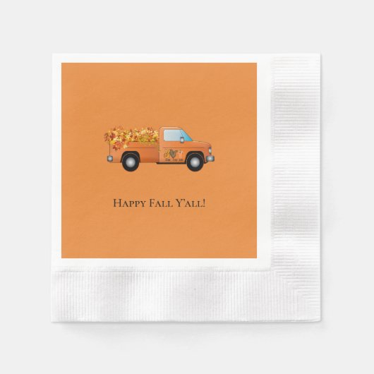 Happy Fall Y'all Paper Napkin Serviette (Vorderseite)