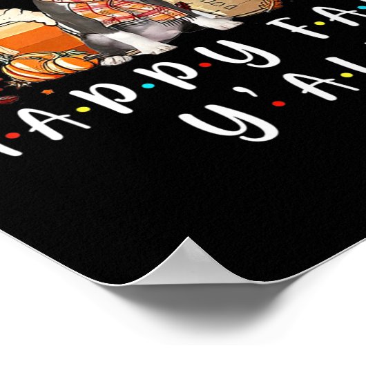 Happy Fall Y'all Pitbull Dog Kaffee Pumpkin Fall A Poster (Ecke)