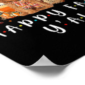 Happy Fall Y'all Poodle Dog Kaffee Pumpkin Fall Au Poster (Ecke)