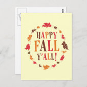 Happy Fall Y'all Postkarte (Vorne/Hinten)