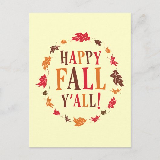 Happy Fall Y'all Postkarte (Vorderseite)