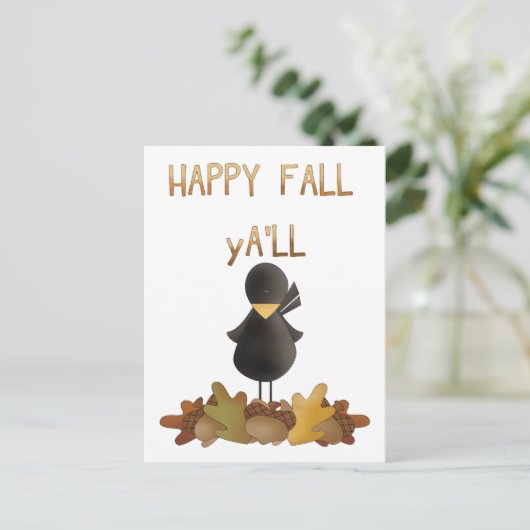Happy Fall Y'All Postkarte (Stehend Vorderseite)