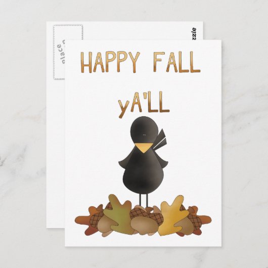 Happy Fall Y'All Postkarte (Vorne/Hinten)