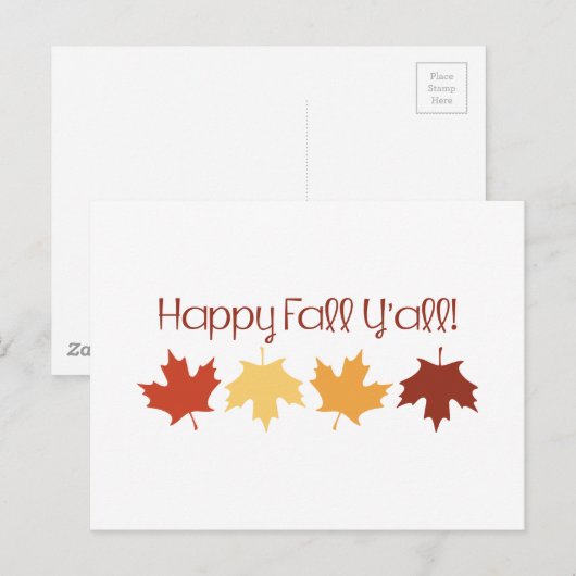 Happy Fall Yall Postkarte (Vorne/Hinten)