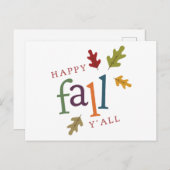 Happy Fall Yall Postkarte (Vorne/Hinten)
