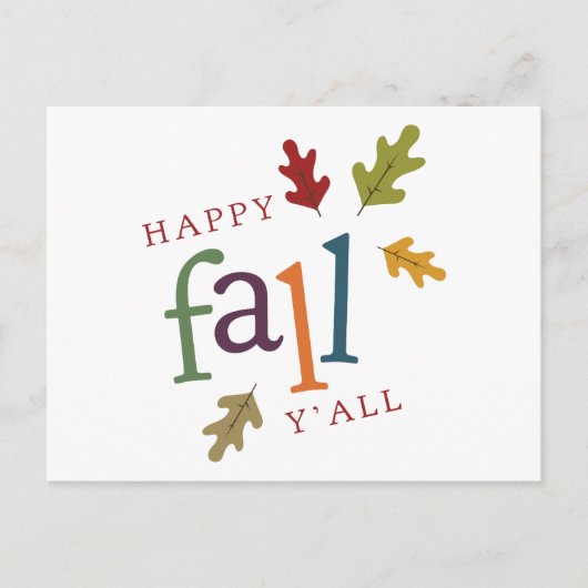 Happy Fall Yall Postkarte (Vorderseite)