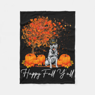 Happy Fall Y'all Pumpkin Australian Cattle Dog Tha Fleecedecke