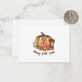 Happy Fall Y'all Pumpkin Boots Mitteilungskarte (Vorderseite/Rückseite Beispiel)