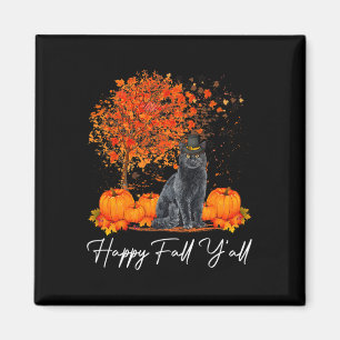 Happy Fall Y'All Pumpkin Cat Erntedank Rescue P Magnet