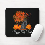 Happy Fall Y'all Pumpkin Cat Erntedank Rescue P Mousepad (Mit Mouse)