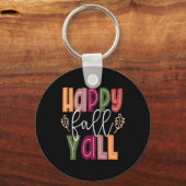 Happy Fall Yall Pumpkin Erntedank Halloween Cut Schlüsselanhänger (Vorderseite)