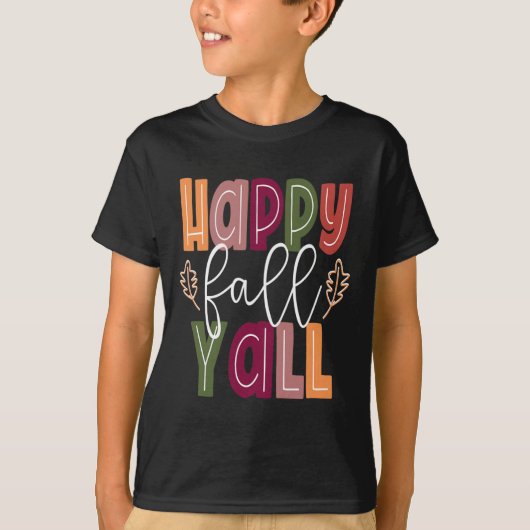 Happy Fall Yall Pumpkin Erntedank Halloween Cut T-Shirt (Vorderseite)