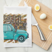 Happy Fall Y'all Pumpkin Farm LKW Küchenhandtücher Geschirrtuch (Viertel Falte)