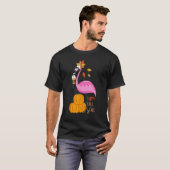 Happy Fall Y'all Pumpkin Flamingo Autumn Grafik T-Shirt (Vorne ganz)