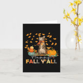 Happy Fall Y'All Pumpkin Kat Herbst Blätter Thanks Karte (Gelbe Blume)