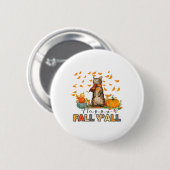 Happy Fall Y'all Pumpkin Kat Herbstleaves Thanksg Button (Vorne & Hinten)