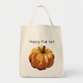 Happy Fall Ya'll Pumpkin Malerei Tote Tag Tragetasche (Vorne)