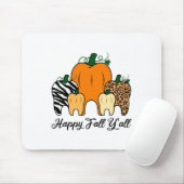 Happy Fall Y'all Pumpkin Tooth Leopard Zebra Hallo Mousepad (Mit Mouse)