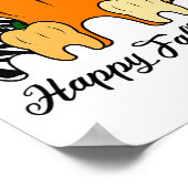 Happy Fall Y'all Pumpkin Tooth Leopard Zebra Hallo Poster (Ecke)