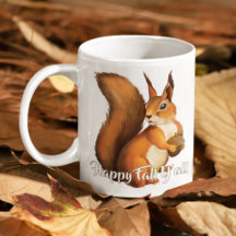 Happy Fall Yall Quote And Cute Squirrel Motiv