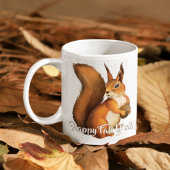 Happy Fall Yall Quote And Cute Squirrel Motiv Kaffeetasse