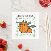 Happy Fall Y'all Quote Pumpkin Erntedank Serviette (Beispiel)