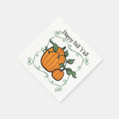Happy Fall Y'all Quote Pumpkin Erntedank Serviette (Ecke)