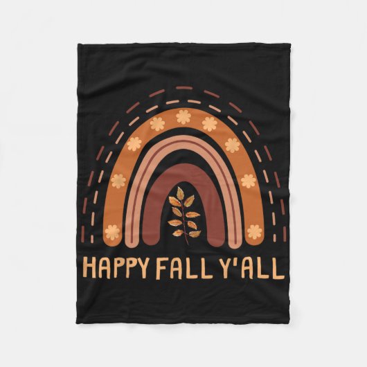 Happy Fall Y'all Rainbow Maple Blätter Herbst Fleecedecke (Vorderseite)
