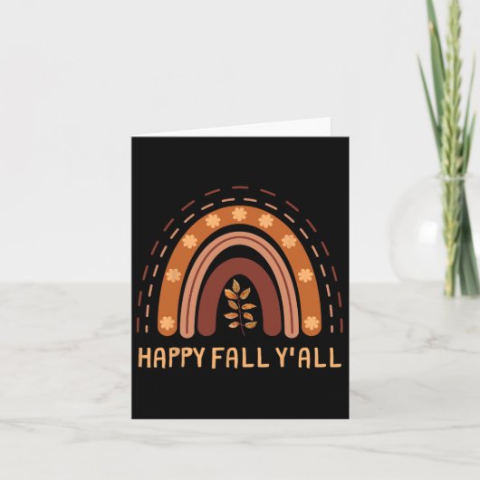 Happy Fall Y'all Rainbow Maple Blätter Herbst Karte (Vorderseite)
