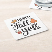 Happy Fall Y'all Rechteckiger Pappuntersetzer (angewinkelt)