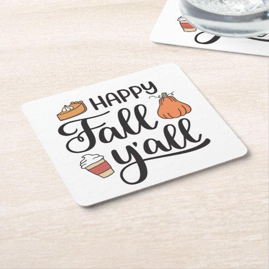 Happy Fall Y'all Rechteckiger Pappuntersetzer (angewinkelt)