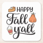 Happy Fall Y'all Rechteckiger Pappuntersetzer (Vorderseite)