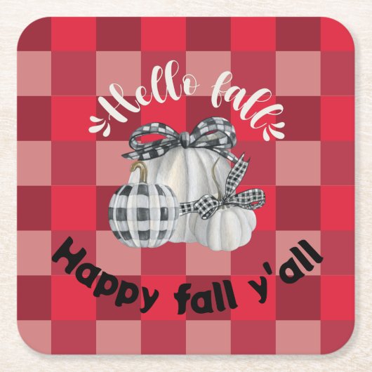 Happy Fall Y'all Rechteckiger Pappuntersetzer (Vorderseite)