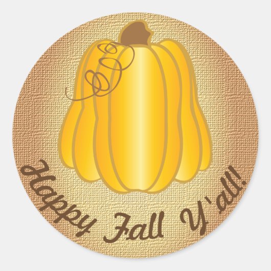Happy Fall Y'All Runder Aufkleber (Vorderseite)