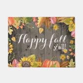 Happy Fall Y'all Rustic Country Herbst Fußmatte (Vorderseite)