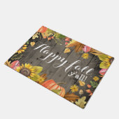 Happy Fall Y'all Rustic Country Herbst Fußmatte (Schrägansicht)