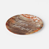 Happy Fall Ya'll Rustikale Herbst Erntedank Teller (Schrägansicht)