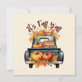 Happy Fall Y'all - Rustikaler LKW mit Pumpkins (Vorderseite)