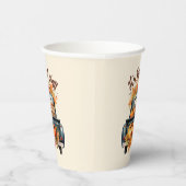 Happy Fall Y'all - Rustikaler LKW mit Pumpkins Pappbecher (Rechts)