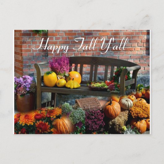 Happy Fall Y'all Saison Postkarte (Vorderseite)